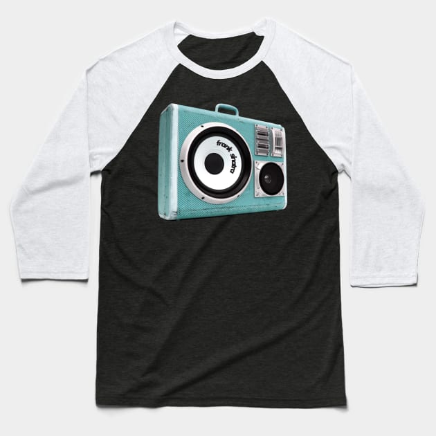 a radio with frank sinatra sticker Baseball T-Shirt by theStickMan_Official